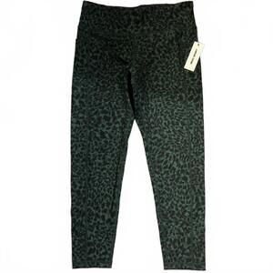 DKNY Sport Green Leopard Print Leggings XL